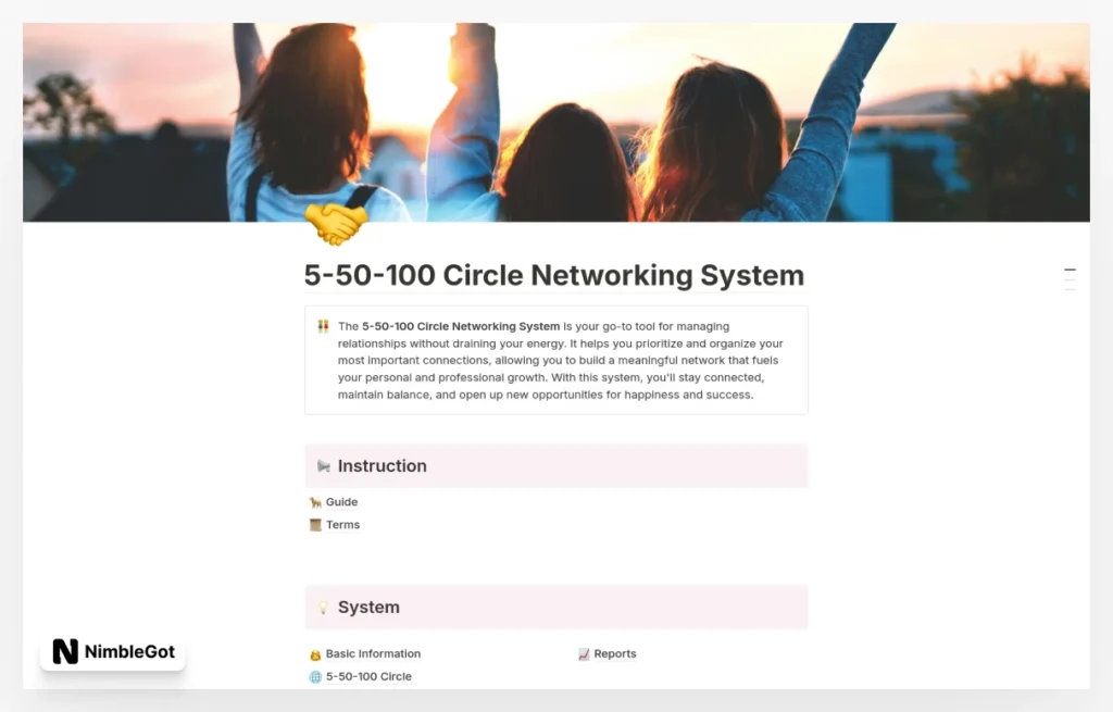 5-50-100 Circle Networking System