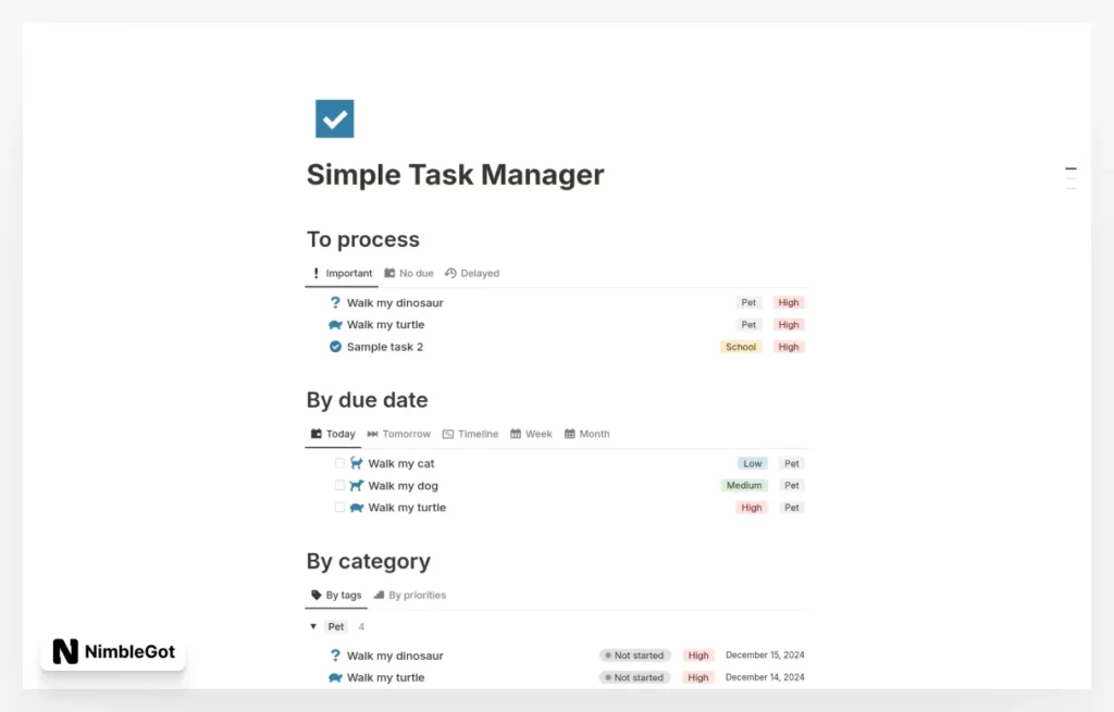 Simple task manager