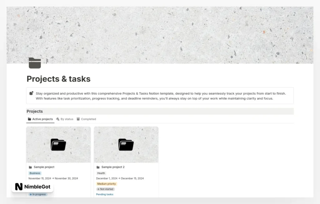 Projects & tasks