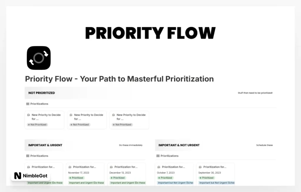 Priority Flow - Master Prioritization