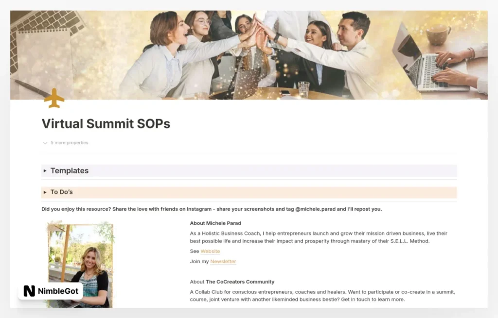 Virtual Summit SOPs