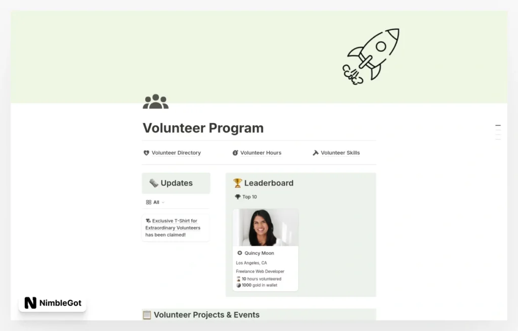 Gamified Volunteer Program for Non-profits