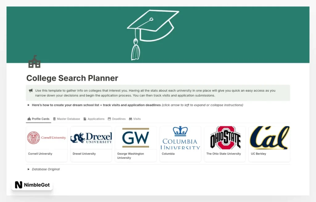 College Search Planner