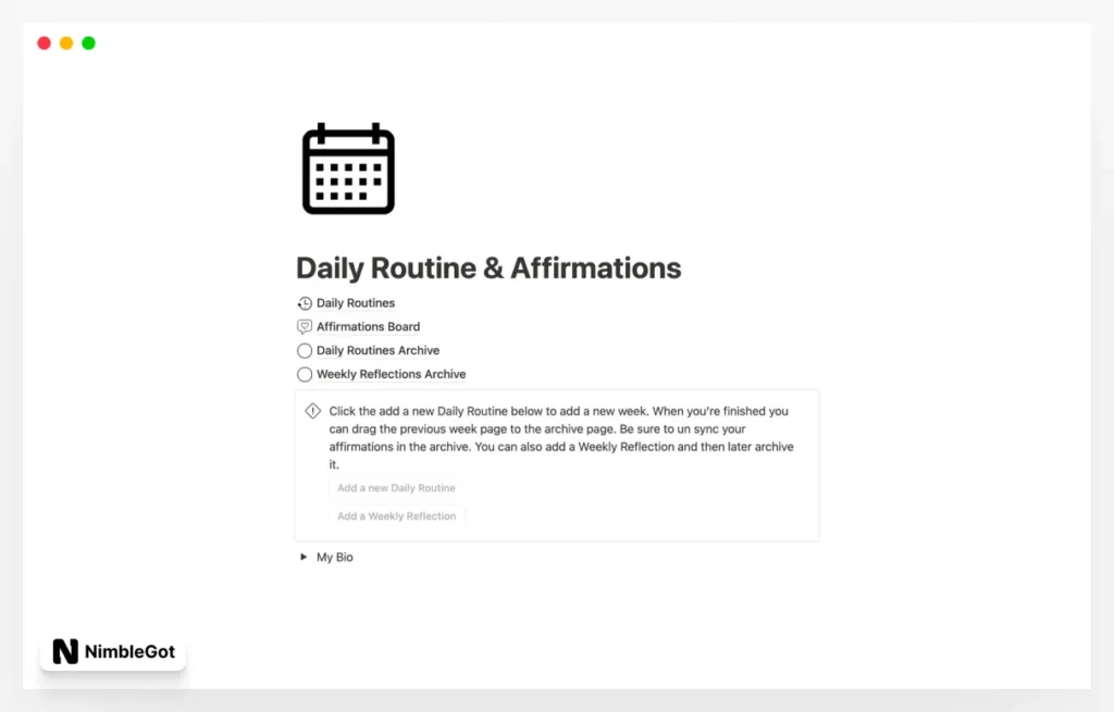 Daily Routines & Affirmations