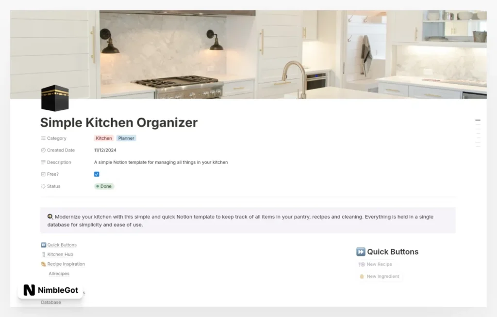Simple Kitchen Organizer