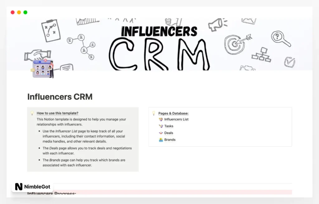 CRM for influencers and Brands Managements