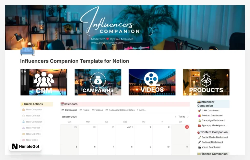 The Influencers Companion
