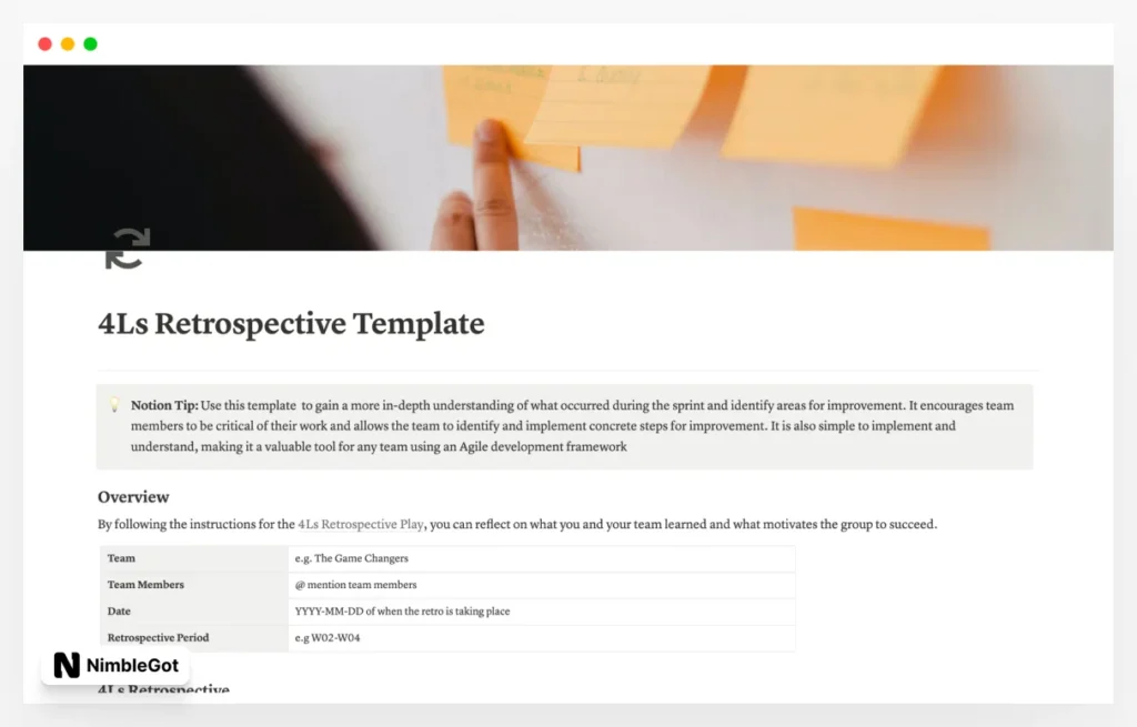 4Ls Retrospective Template
