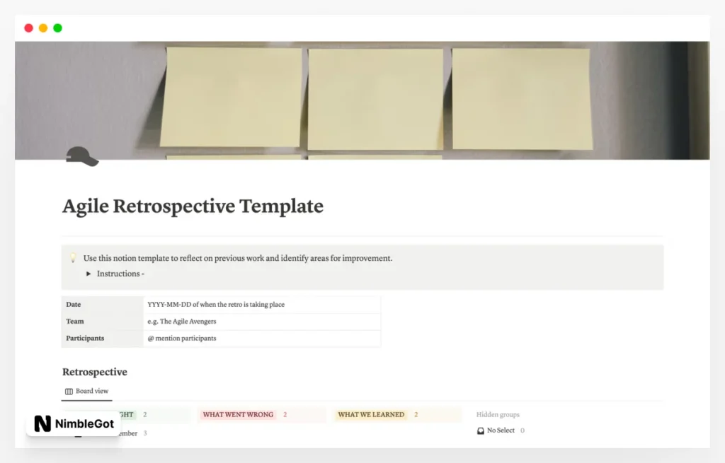 Agile Retrospective Template