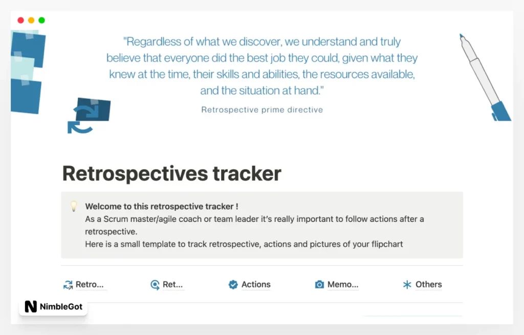 Retrospective tracker