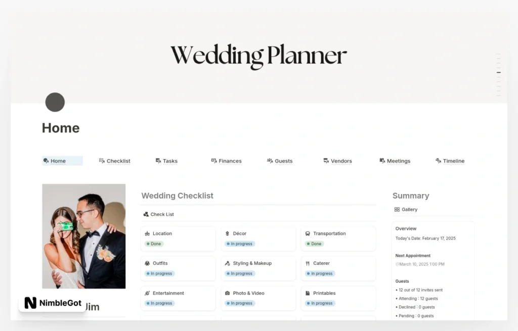 2 In 1 Wedding Planner and Wedding Invitation