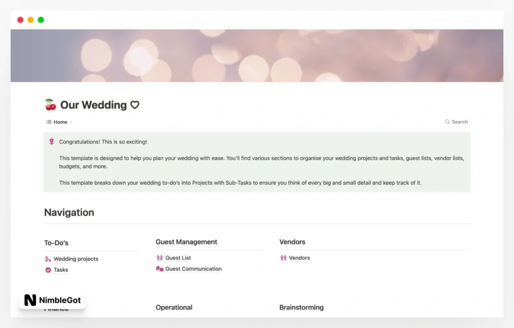 The ultimate wedding planning template