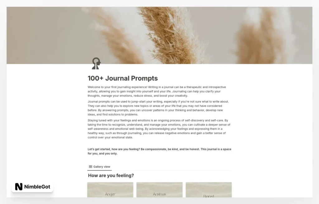 Journal Prompts & Emotions Tracker