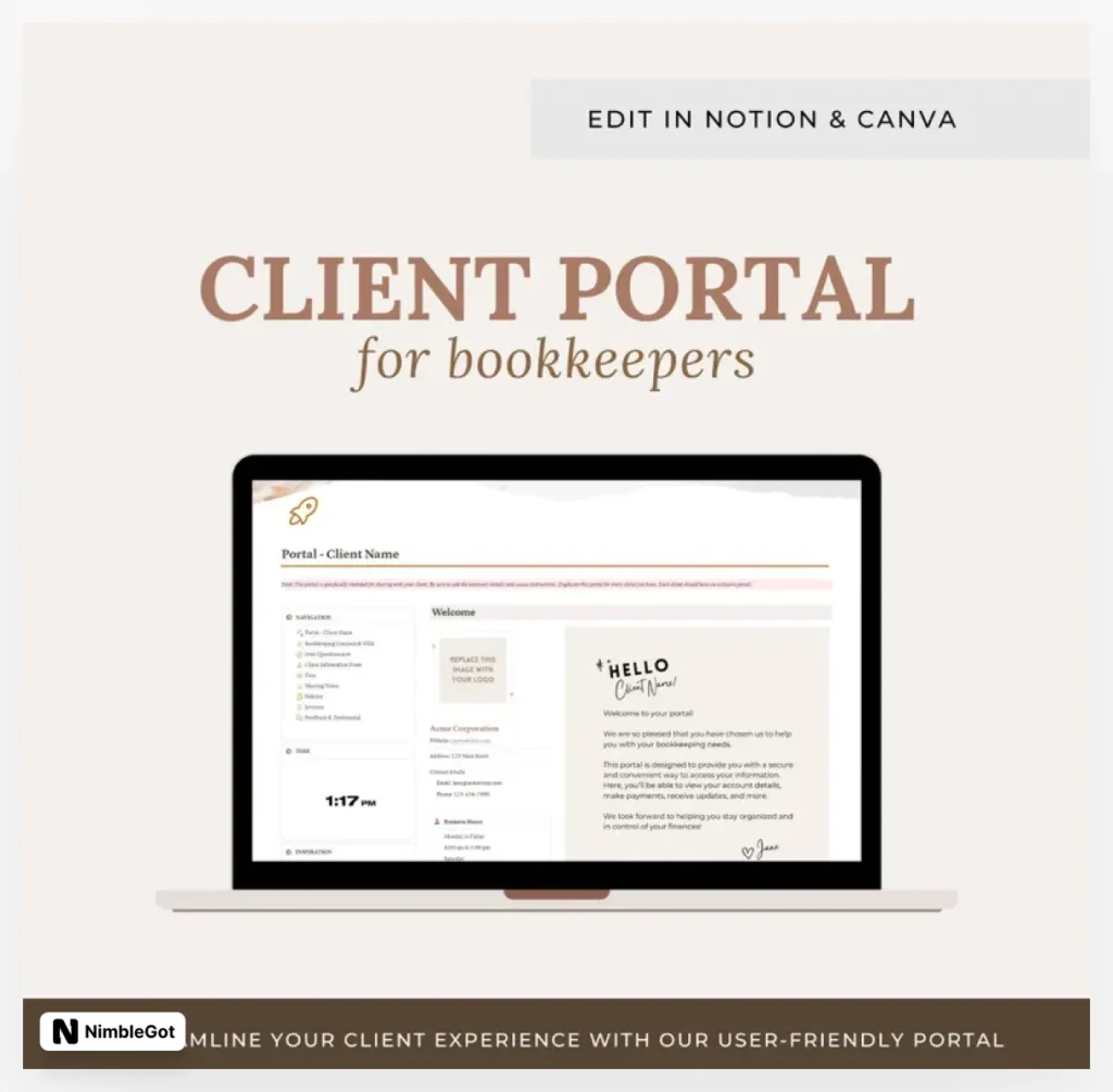 Notion Client Portal for Accountants