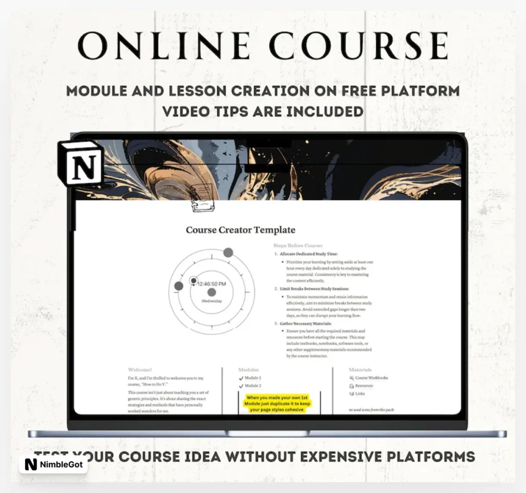 Course Creator Notion Template