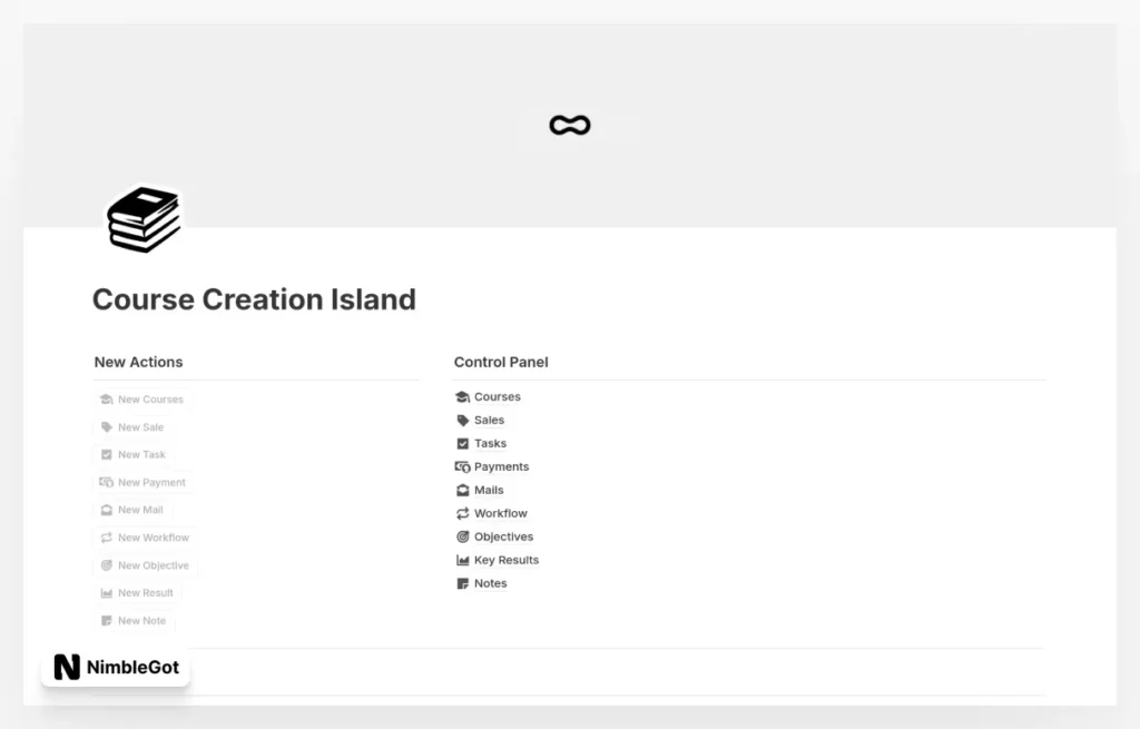 Course Creation Island