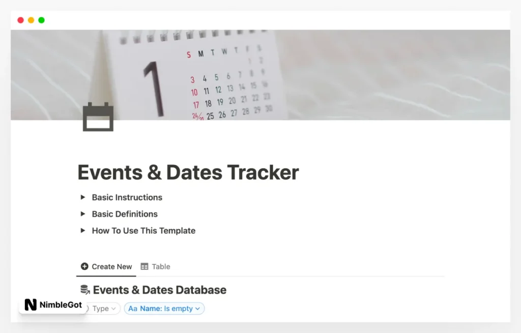 Simple Birthday & Event Planner