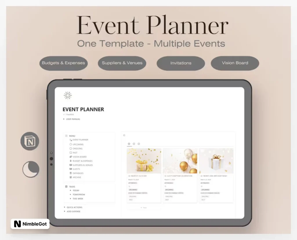 Notion Event Planner