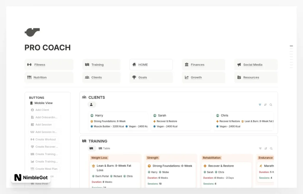 Personal Trainer OS - PRO COACH