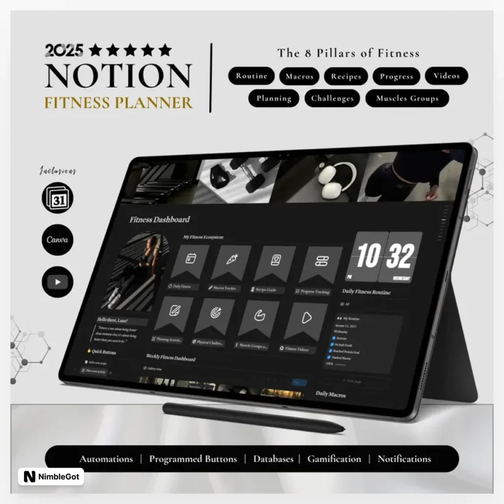 Notion Fitness Planner