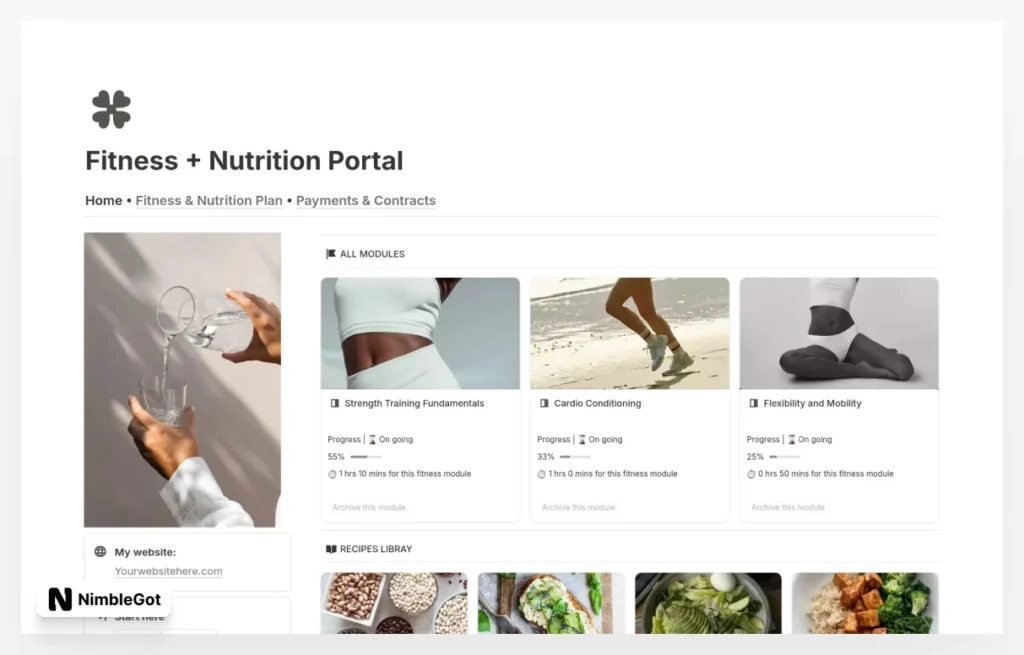 Fitness & Nutrition Portal
