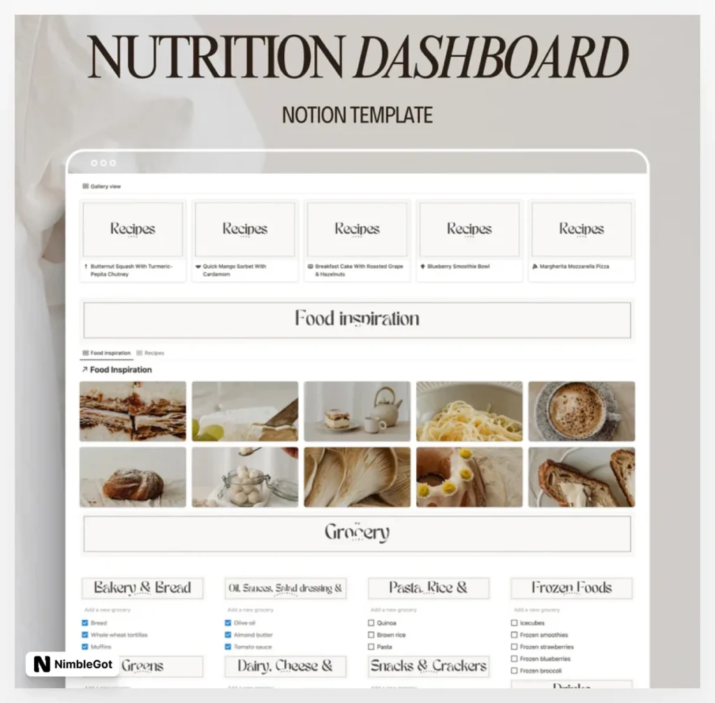 Weekly meal planner with shopping list and digital recipe book