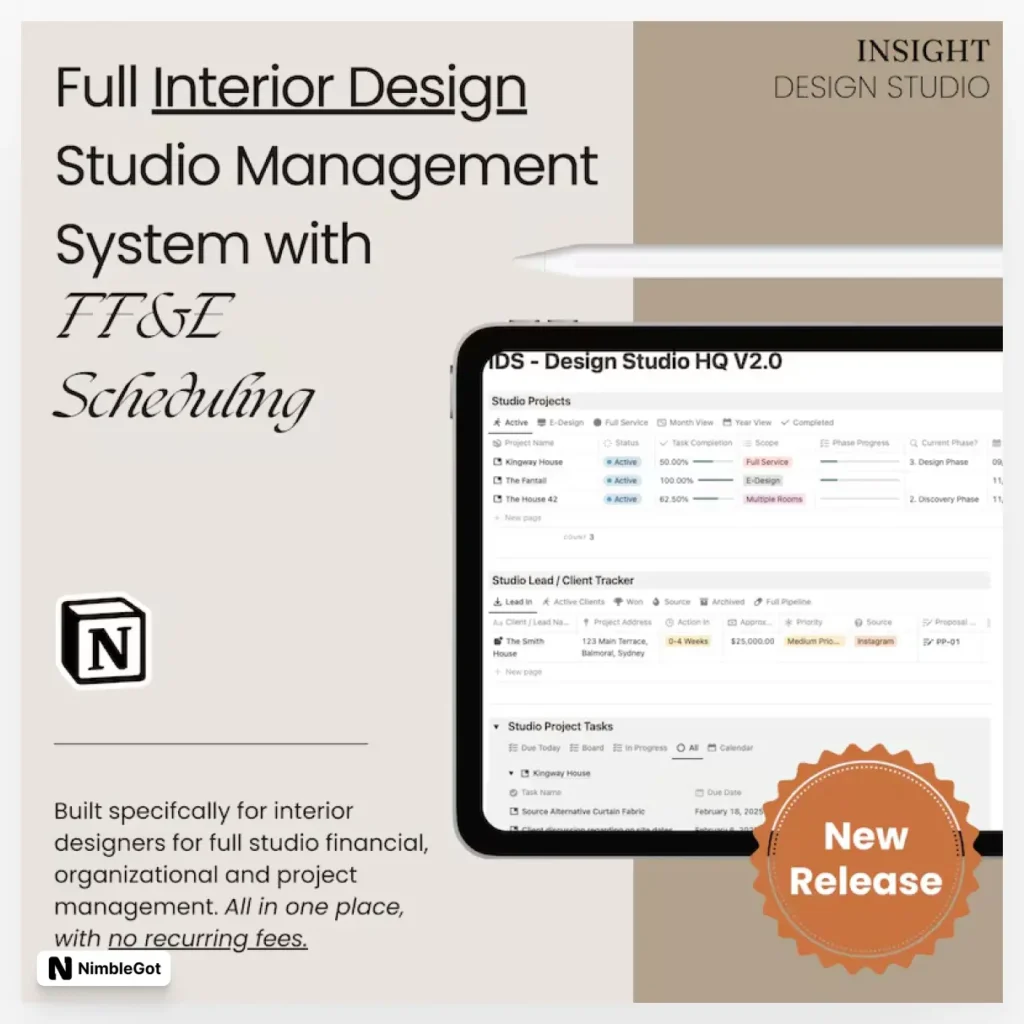 Interior Design Studio Notion Template