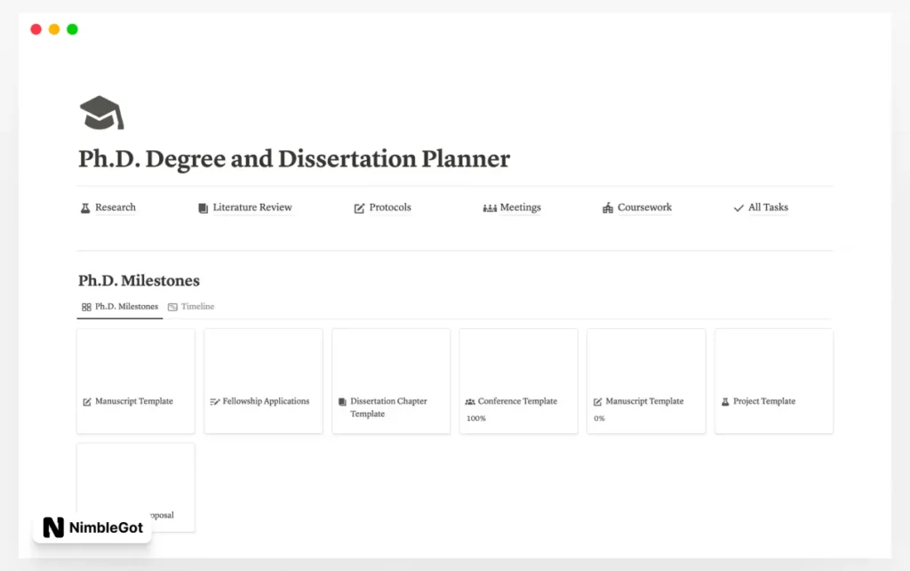 Ph.D. and Dissertation Planner