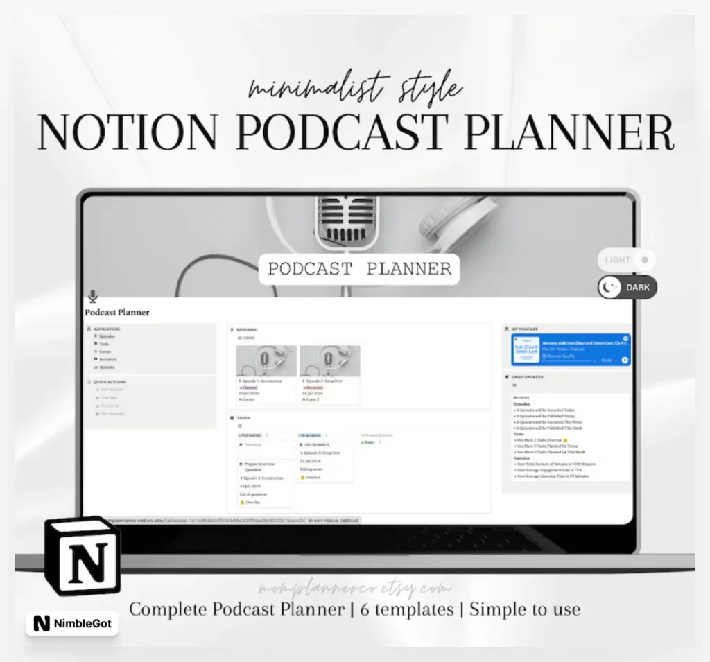 Podcast Content Notion Dashboard