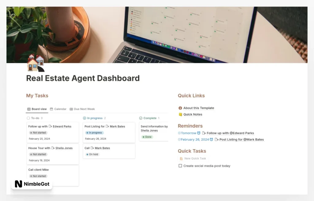 Real Estate Agent Dashboard