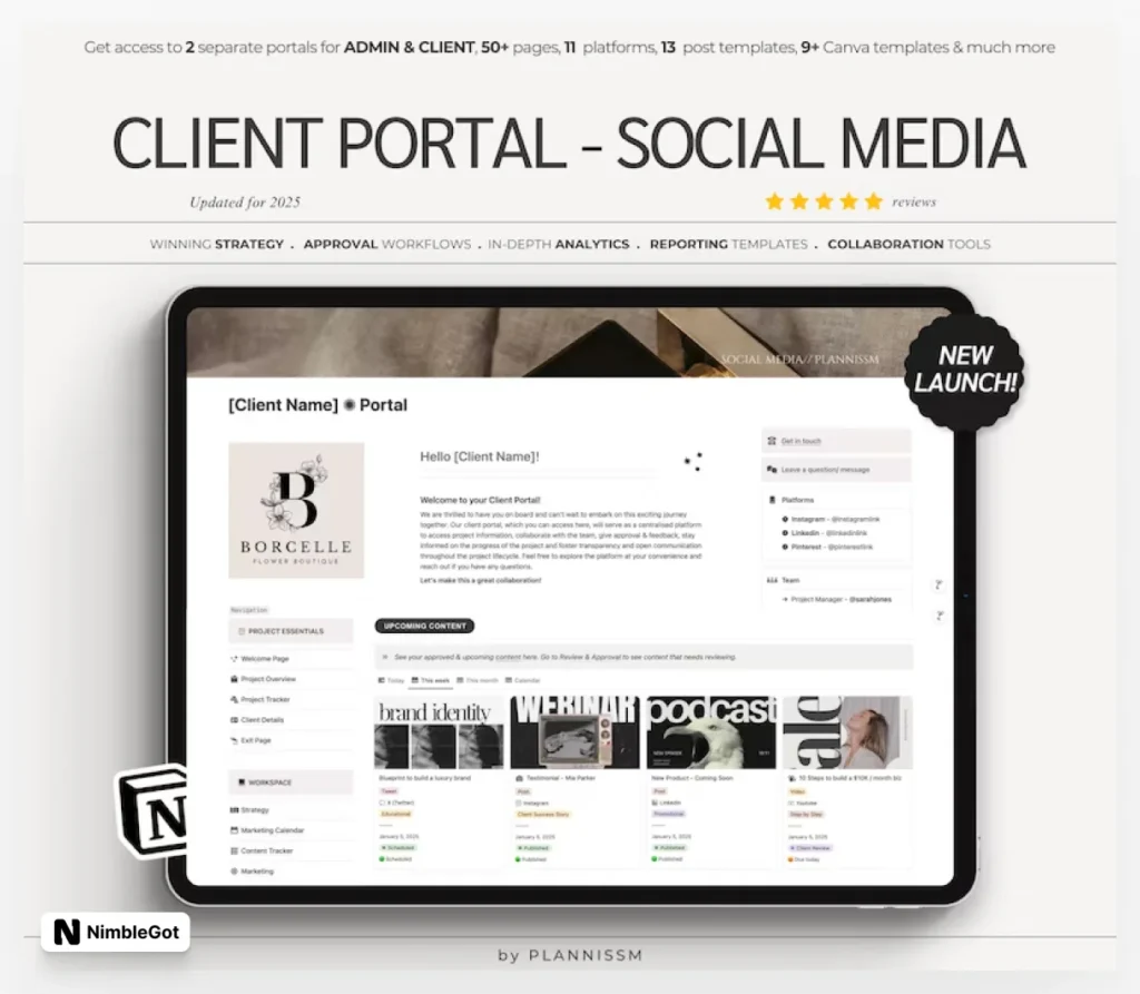 Client Portal for Social Media Managers