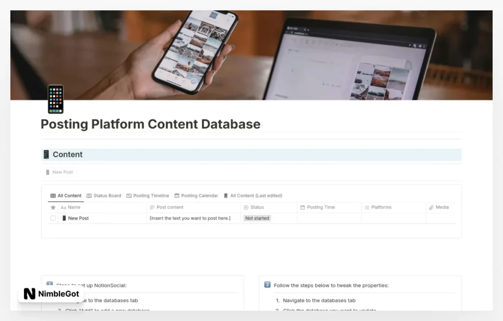 Posting Platform Content Database