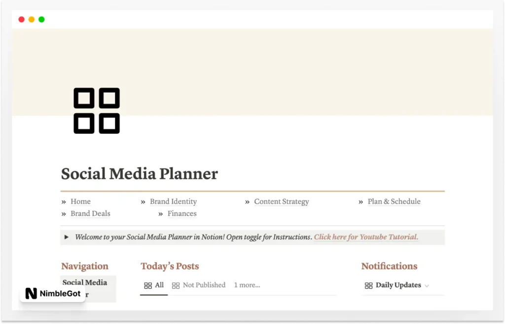 Social Media Planner for Content Creators