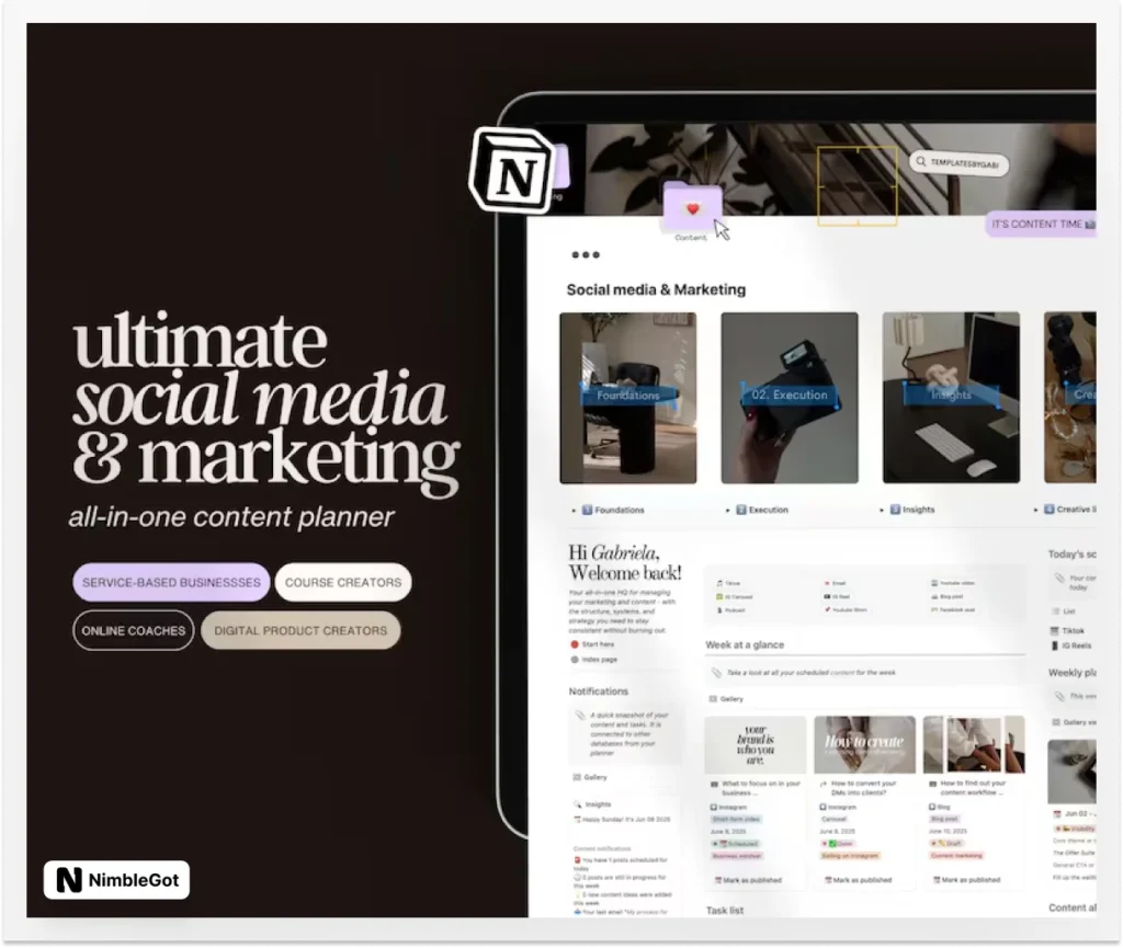Notion Template Social Media Planner