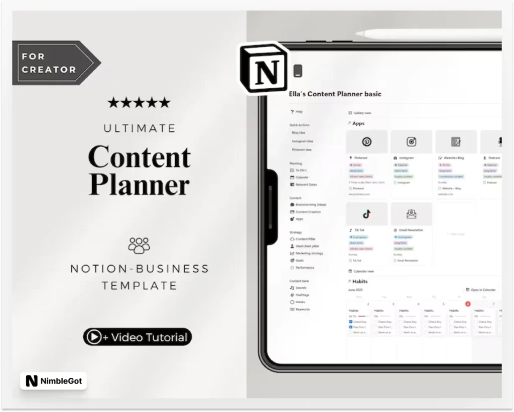 Notion Social Media Planner
