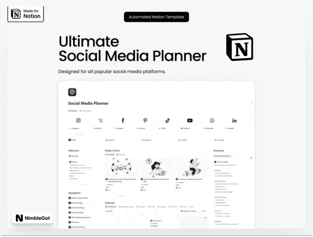 Notion Social Media Planner Template