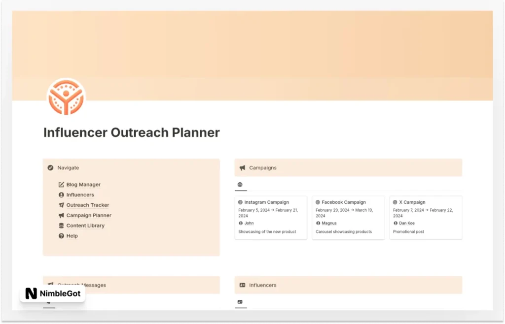 Influencer Outreach Planner