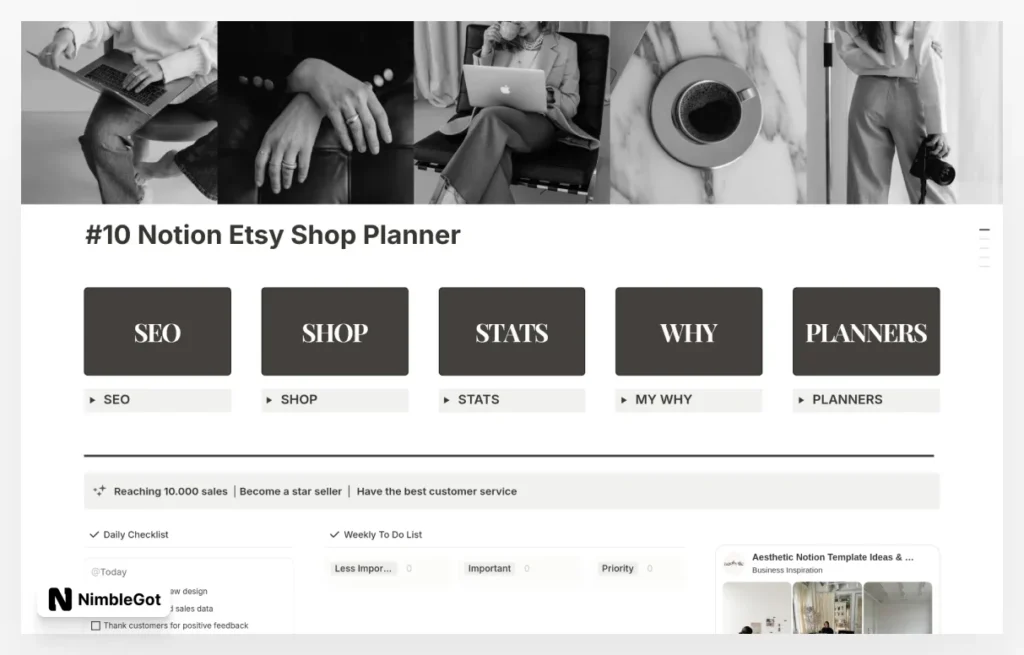 Etsy Shop Planner Business