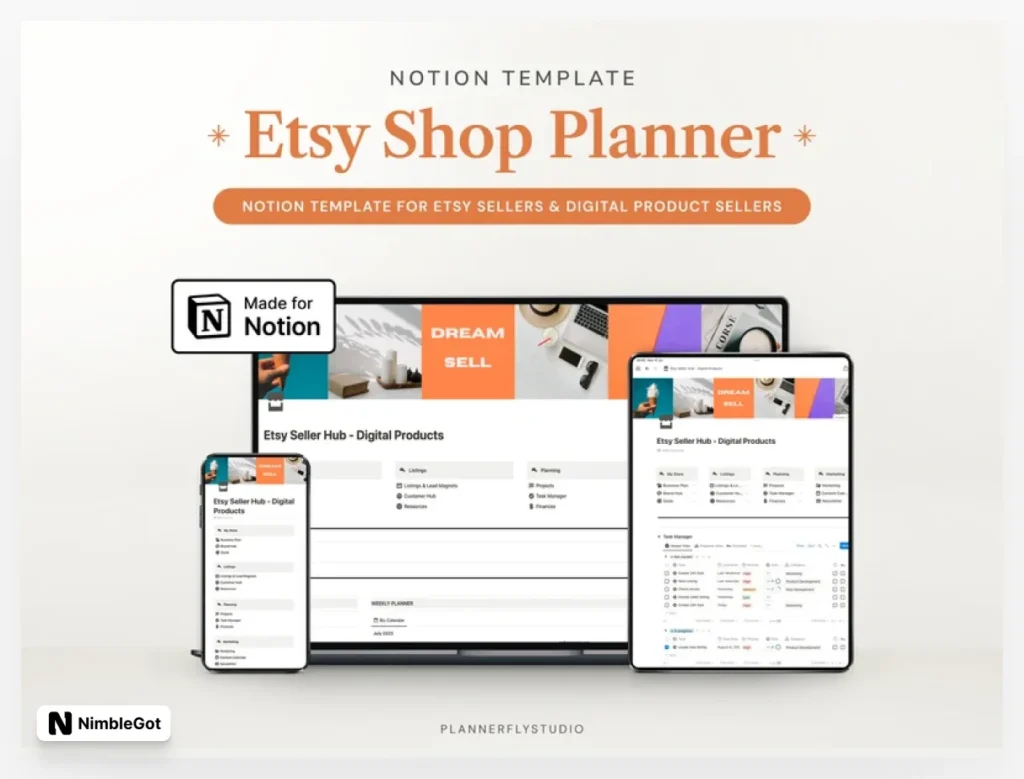 Notion Template Etsy Shop Planner