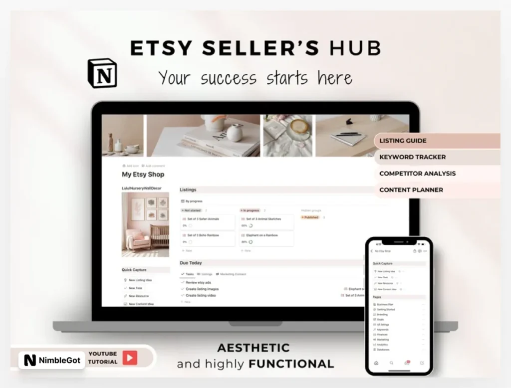 Etsy Shop Seller Notion Template 