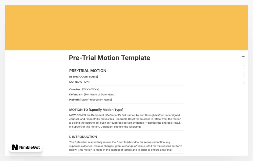 Pre-Trial Motion for Lawyers
