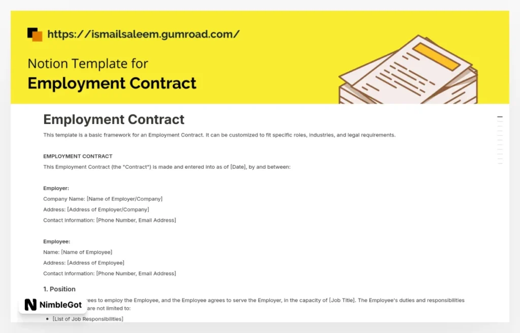 Employment Contract for Lawyer / Attorney