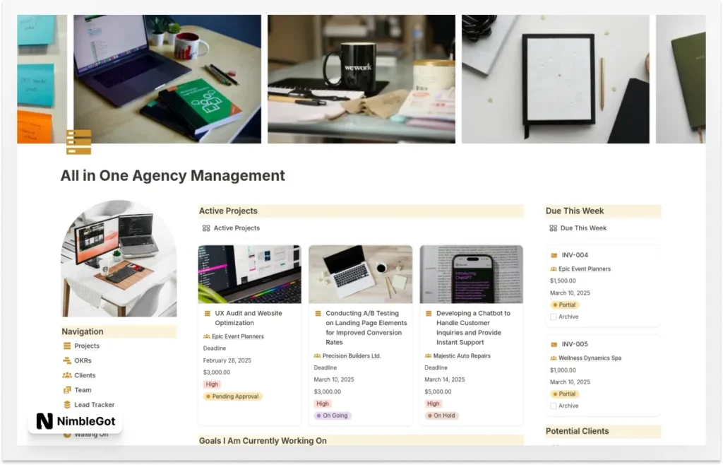 All in One Agency Management Planner