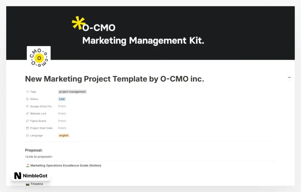 Marketing PM Kit by O-CMO inc.