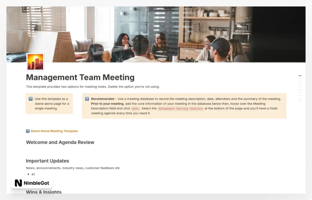 Management Team Meeting