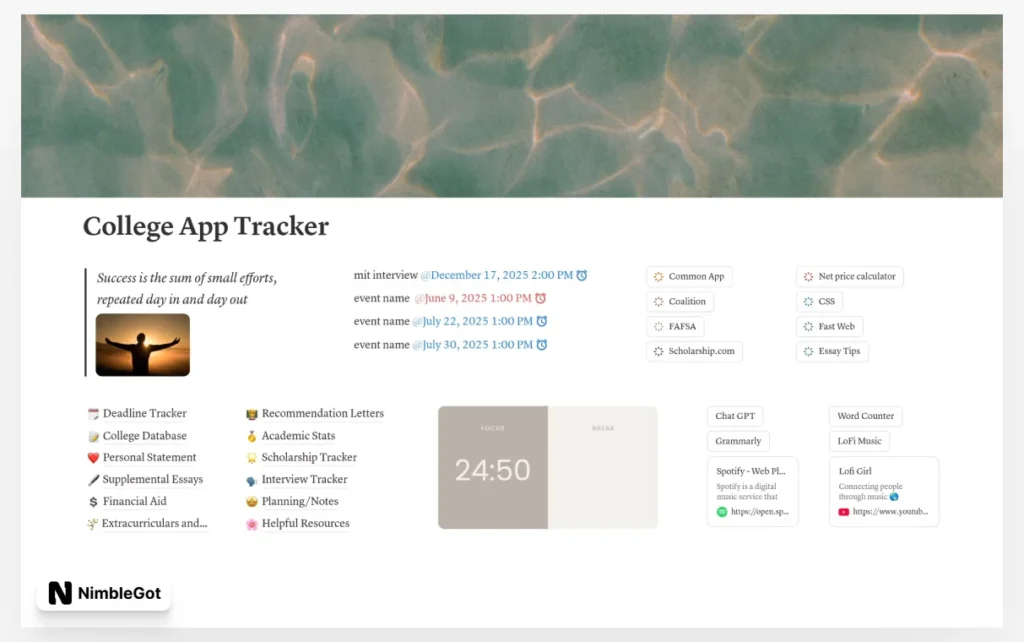 College Application Tracker