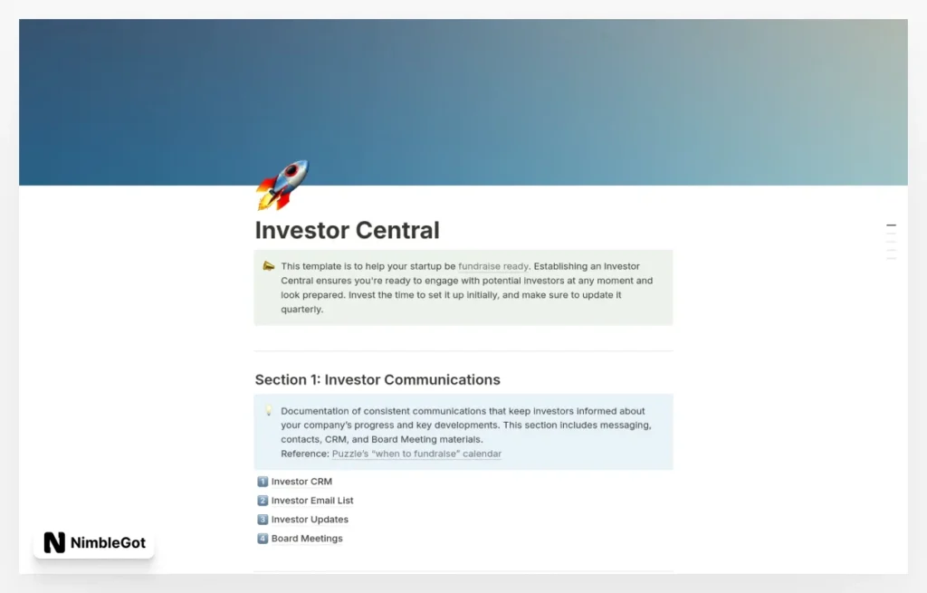 Startup Fundraising Template