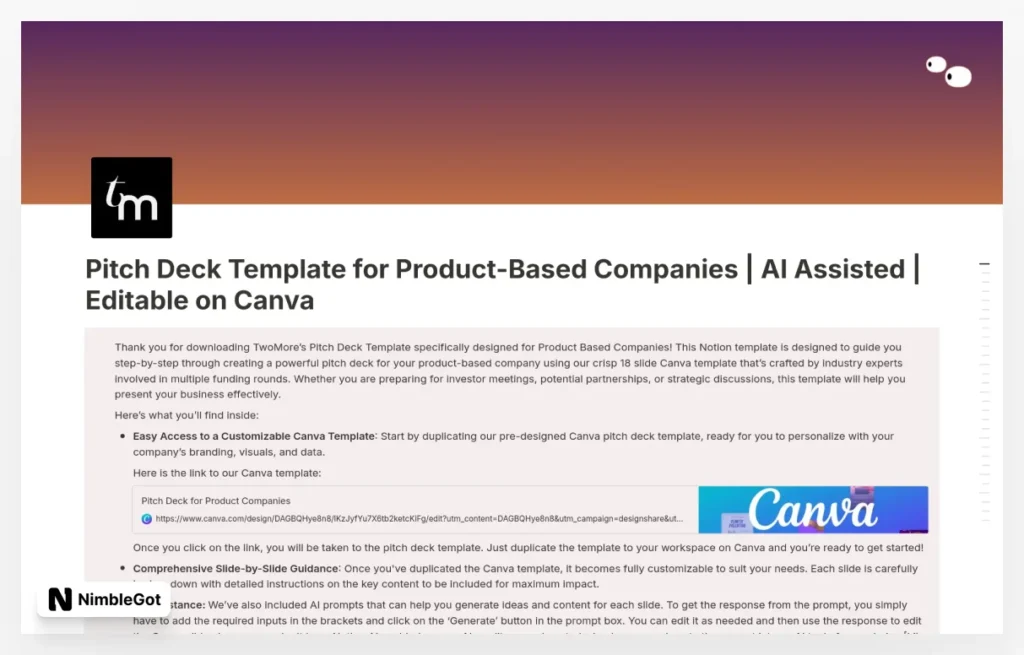 Pitch Deck for Product Companies | AI Assisted