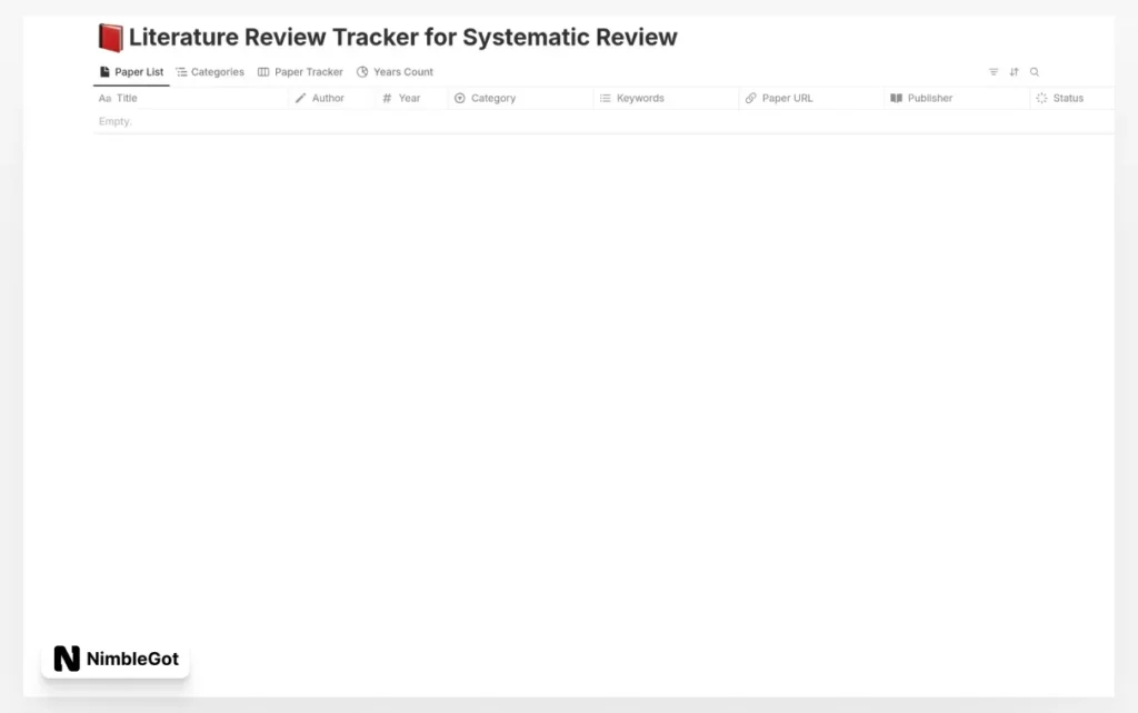 Literature Review Tracker for Systematic Review