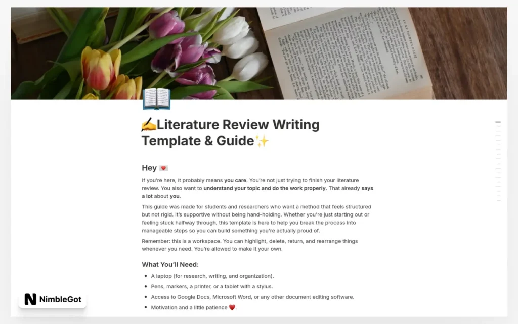 Literature Review Planner & Guide